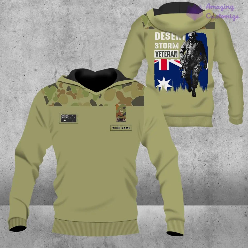 Personalized Australian Solider/ Veteran Camo With Name And Rank Hoodie - 2106230005