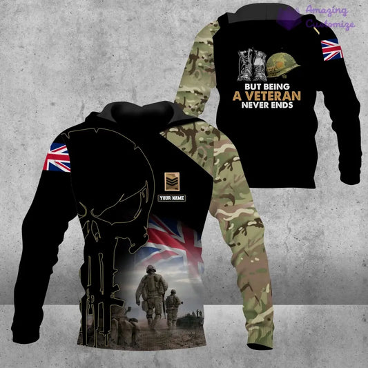 Personalized UK Soldier/ Veteran Camo With Name And Rank Hoodie 3D Printed - 16892928