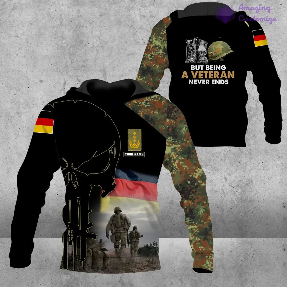 Personalized Germany Soldier/ Veteran Camo With Name And Rank Hoodie 3D Printed - 1407230001