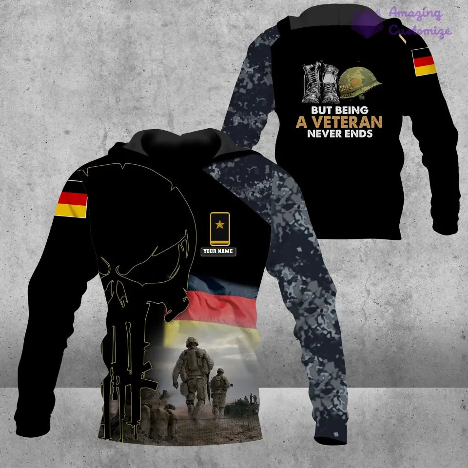 Personalized Germany Soldier/ Veteran Camo With Name And Rank Hoodie 3D Printed - 1407230001