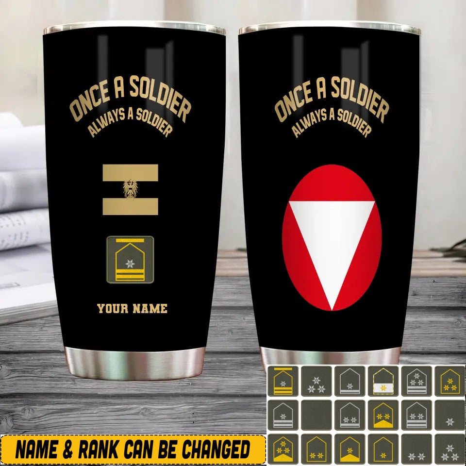 Personalized Austria Veteran/ Soldier With Rank And Name Camo Tumbler All Over Printed - 2607230001