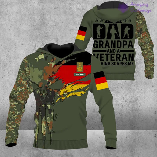 Personalized Germany Soldier/ Veteran Camo With Name And Rank Hoodie 3D Printed - 2207230001