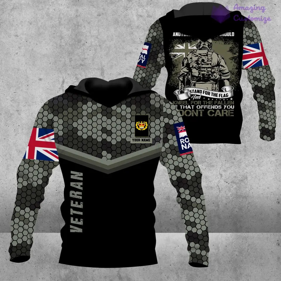 Personalized UK Soldier/ Veteran Camo With Name And Rank Hoodie 3D Printed - 1907230001