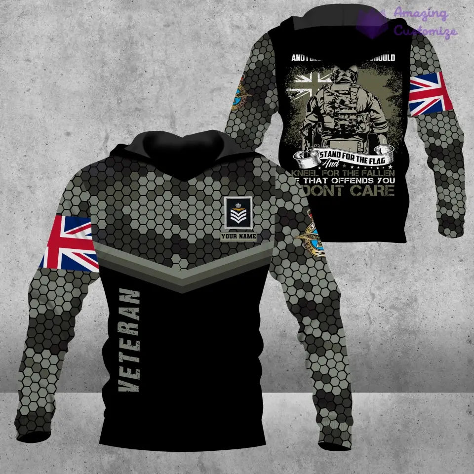 Personalized UK Soldier/ Veteran Camo With Name And Rank Hoodie 3D Printed - 1907230001