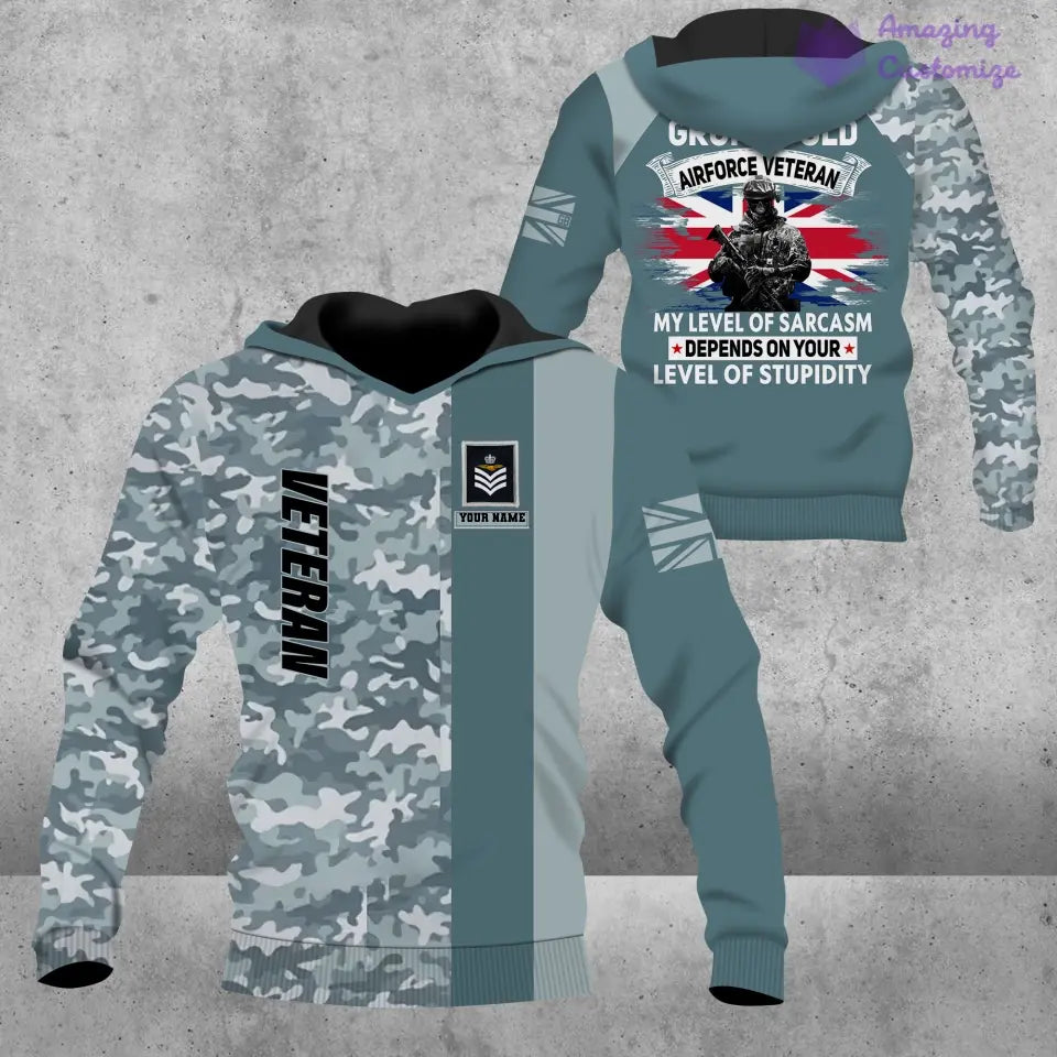 Personalized UK Solider/ Veteran Camo With Name And Rank Hoodie 3D Printed - 1207230002