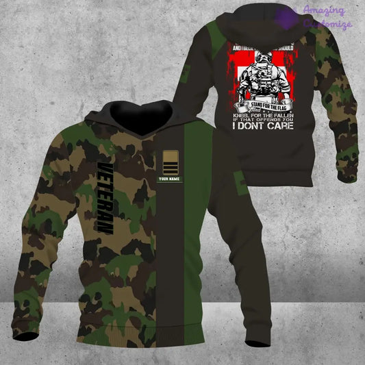 Personalized Swiss Soldier/ Veteran Camo With Name And Rank Hoodie Shirt 3D Printed - 1207230003