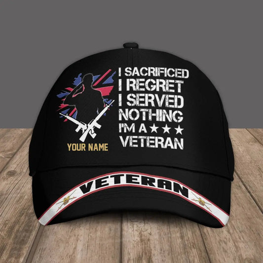 Personalized Name UK Soldier/Veterans Baseball Cap - 3107230002