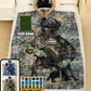 Personalisierte Fleecedecke mit 3D-Druck für niederländische Soldaten/Veteranen im Camouflage-Muster mit Namen und Rang – 0608230001