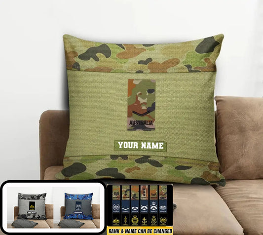 Personalized Australian Soldier/ Veteran Camo With Name And Rank Pillow 3D Printed - 0908230001