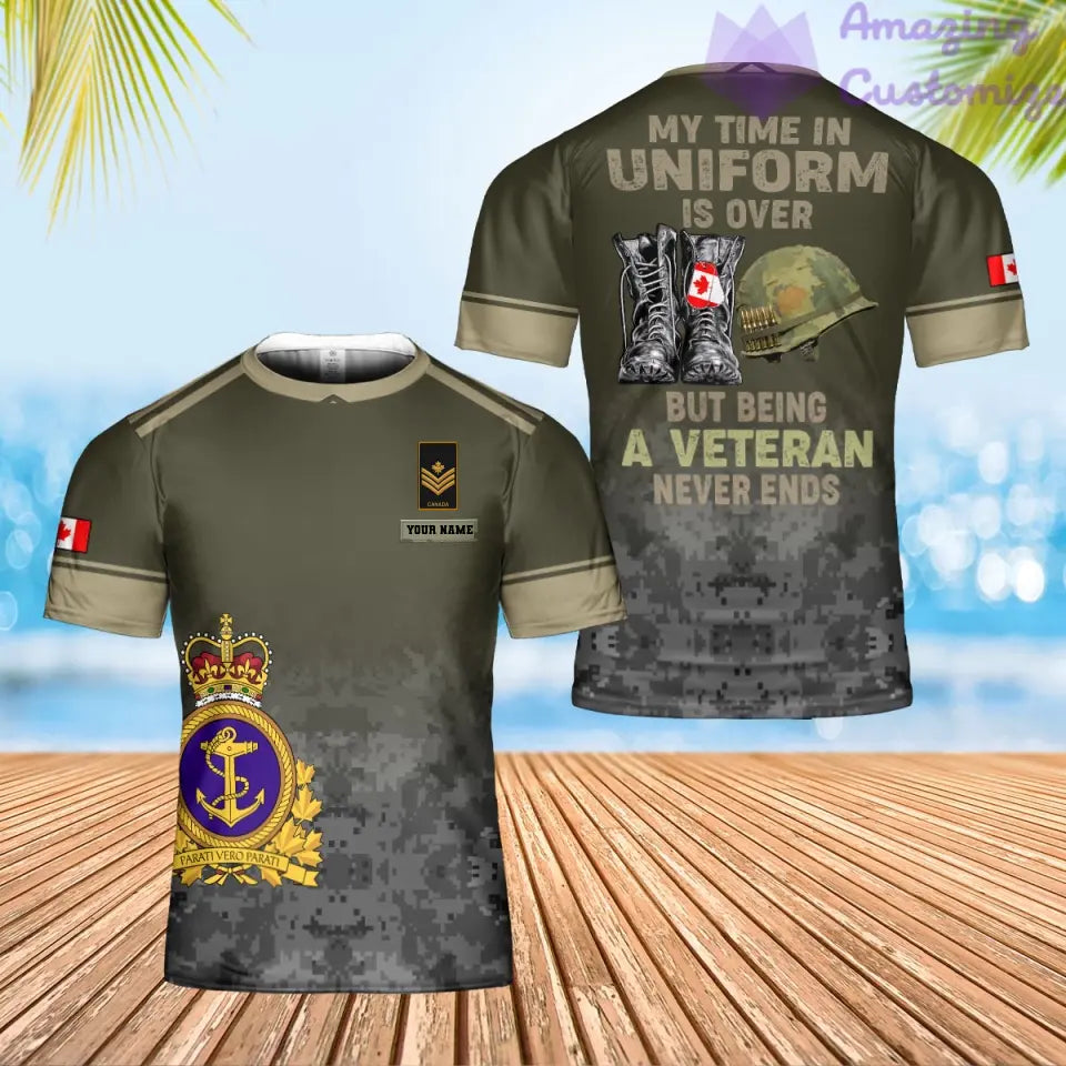 Personalized Canada Soldier/ Veteran Camo With Name And Rank T-Shirt 3D Printed - 0302240001