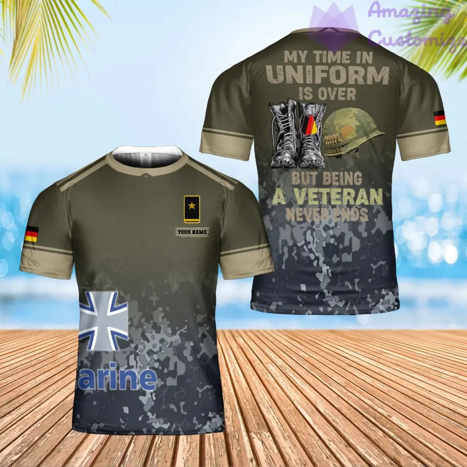 Personalized Germany Soldier/ Veteran Camo With Name And Rank T-Shirt 3D Printed - 1706745602