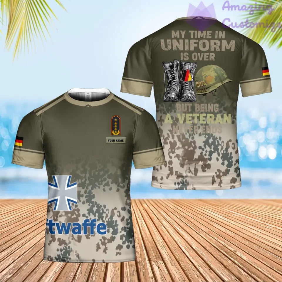 Personalized Germany Soldier/ Veteran Camo With Name And Rank T-Shirt 3D Printed - 1706745602