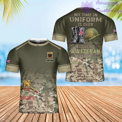 Personalized UK Soldier/ Veteran Camo With Name And Rank T-Shirt 3D Printed - 0202240001