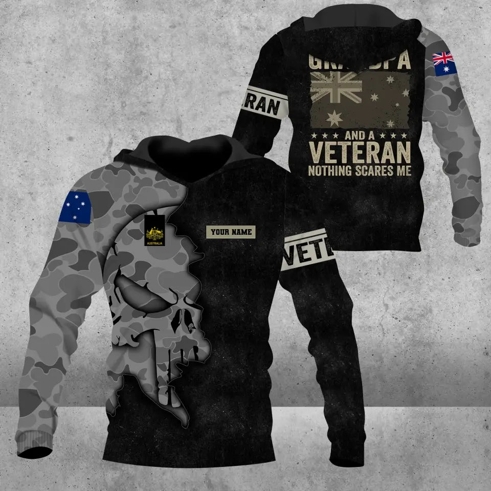 Personalized Australia Soldier/ Veteran Camo With Name And Rank Hoodie 3D Printed - 1608230001