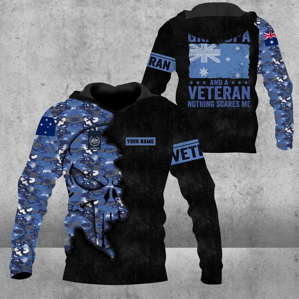Personalized Australia Soldier/ Veteran Camo With Name And Rank Hoodie 3D Printed - 1608230001