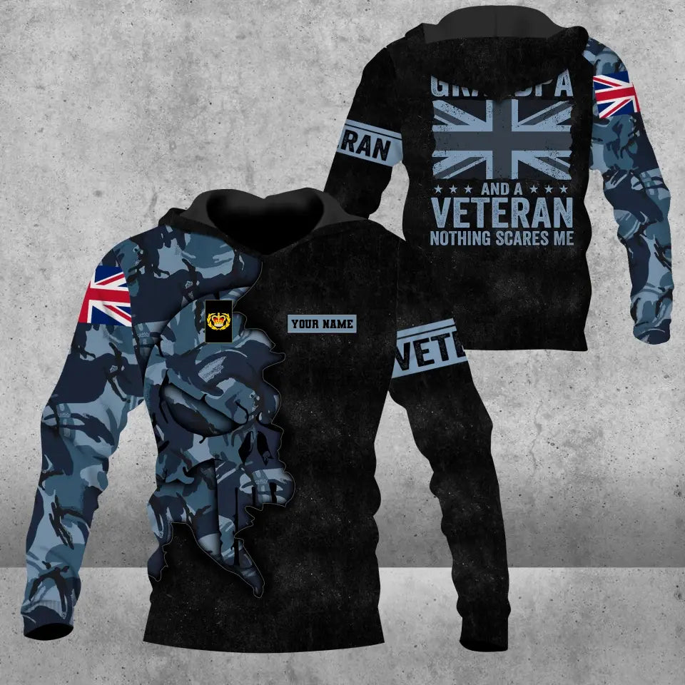 Personalized UK Soldier/ Veteran Camo With Name And Rank Hoodie 3D Printed - 1608230001