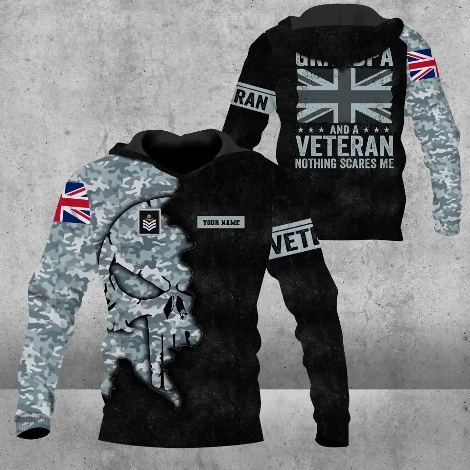 Personalized UK Soldier/ Veteran Camo With Name And Rank Hoodie 3D Printed - 1608230001