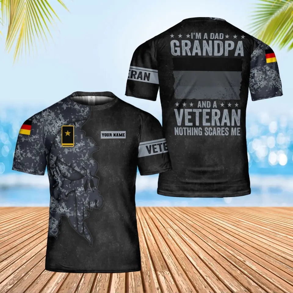 Personalized Germany Soldier/ Veteran Camo With Name And Rank T-Shirt 3D Printed - 1707004804
