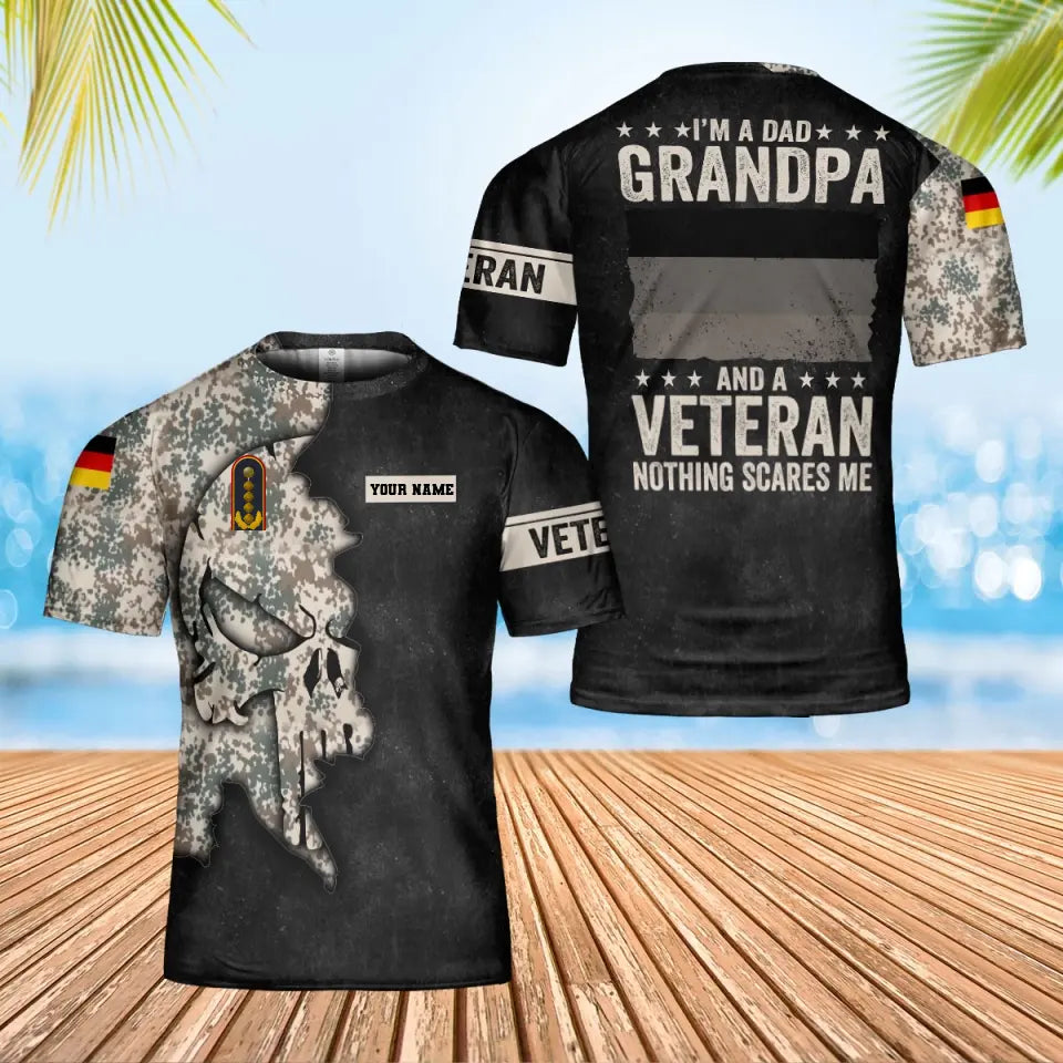Personalized Germany Soldier/ Veteran Camo With Name And Rank T-Shirt 3D Printed - 1707004804