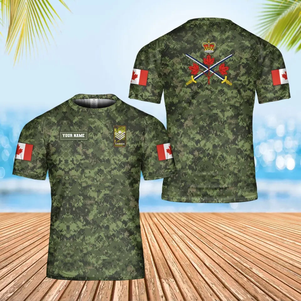 Personalized Canada Soldier/ Veteran Camo With Name And Rank T-Shirt 3D Printed - 1706832003