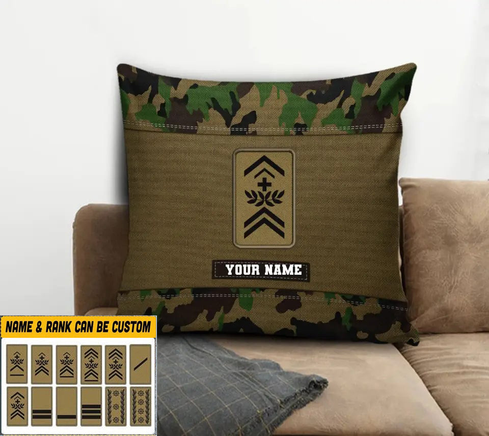 Personalized Swiss Soldier/ Veteran Camo With Name And Rank Pillow 3D Printed - 1508230001