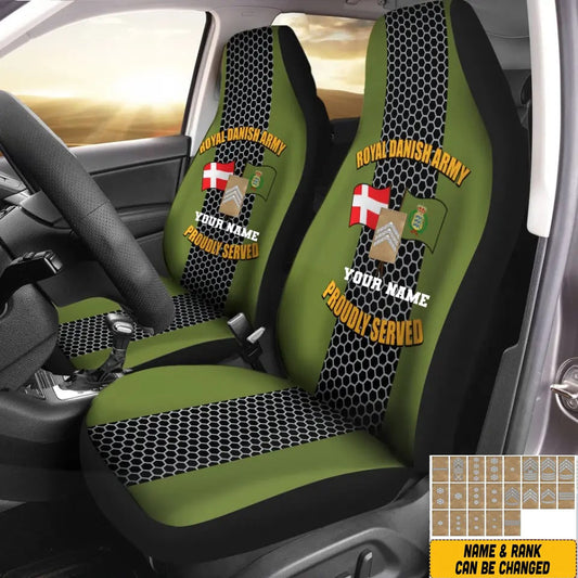 Personalized Denmark Soldier/ Veteran Camo With Name And Rank Car Seat Covers 3D Printed - 2208230001