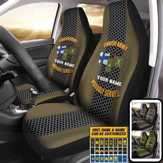 Personalized Finland Soldier/ Veteran Camo With Name And Rank Car Seat Covers 3D Printed - 2208230001
