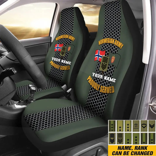 Personalized Norway Soldier/ Veteran Camo With Name And Rank Car Seat Covers 3D Printed - 2208230001