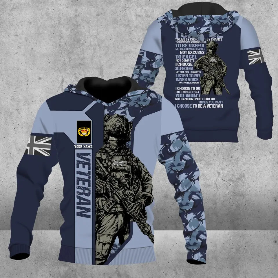 Personalized UK Soldier/ Veteran Camo With Name And Rank Hoodie 3D Printed - 2908230001