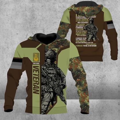 Personalized Germany Soldier/ Veteran Camo With Name And Rank Hoodie 3D Printed - 2908230001