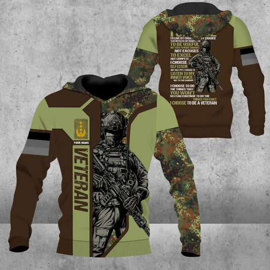 Personalized Germany Soldier/ Veteran Camo With Name And Rank Hoodie 3D Printed - 2908230001