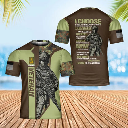 Personalized Germany Soldier/ Veteran Camo With Name And Rank T-Shirt 3D Printed - 1706745601
