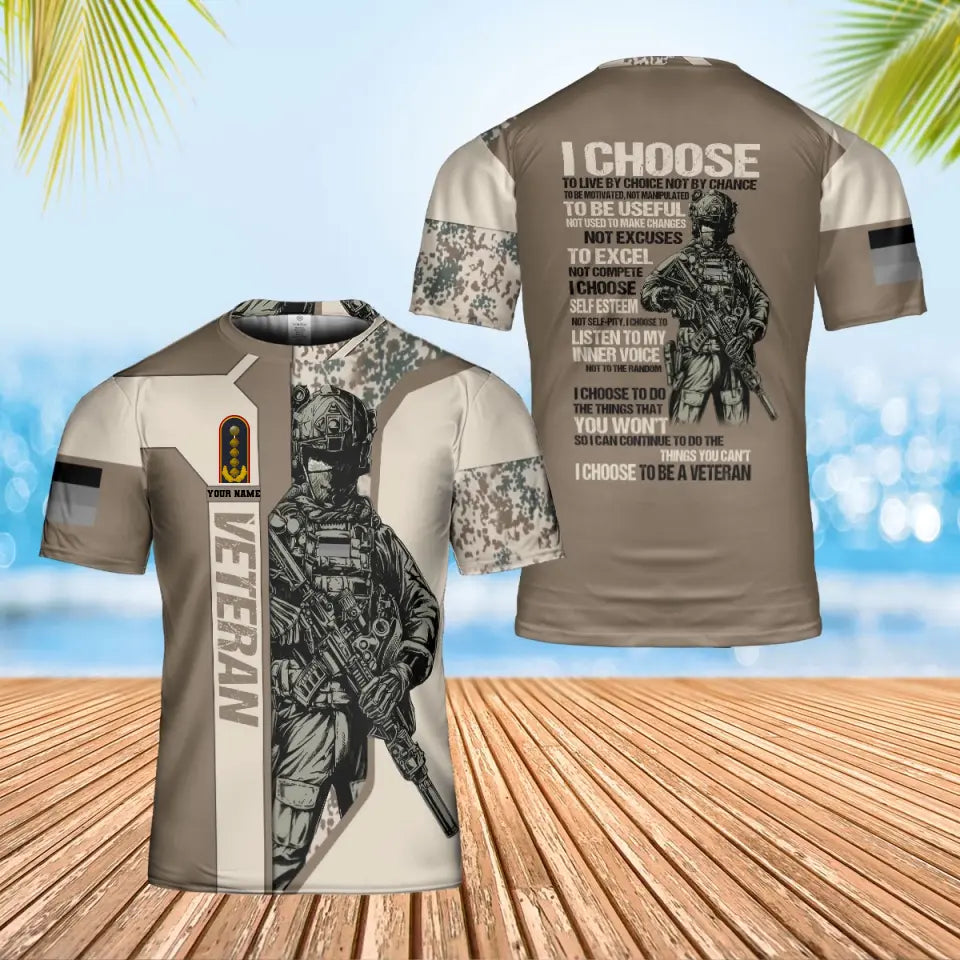 Personalized Germany Soldier/ Veteran Camo With Name And Rank T-Shirt 3D Printed - 1706745601