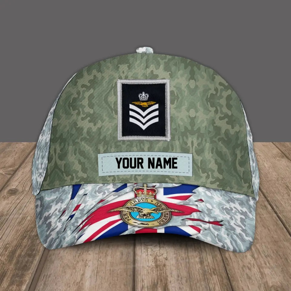 Personalized Rank And Name UK Soldier/Veterans Camo Baseball Cap - 3108230002