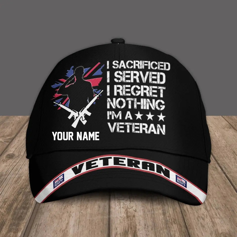 Personalized Name UK Soldier/Veterans Baseball Cap - 3108230001