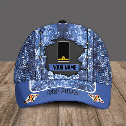 Personalized Rank And Name Belgium Soldier/Veterans Camo Baseball Cap Gold Version - 3108230001