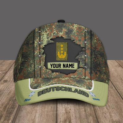 Personalized Rank And Name Germany Soldier/Veterans Camo Baseball Cap Gold Version - 1693440002