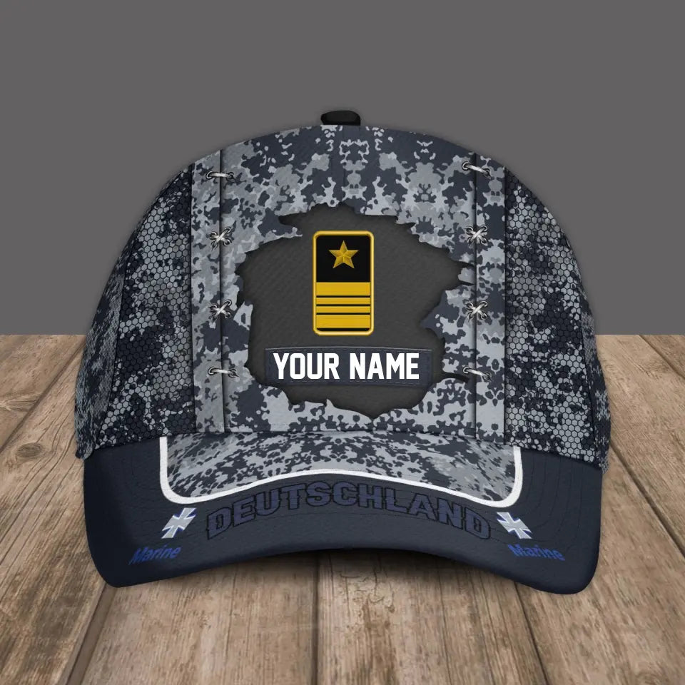 Personalized Rank And Name Germany Soldier/Veterans Camo Baseball Cap Gold Version - 1693440002