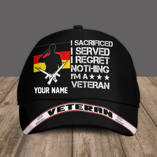 Personalized Name Germany Soldier/Veterans Camo Baseball Cap Gold Version - 3108230001