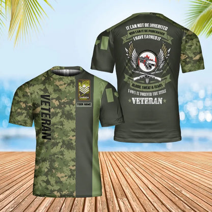 Personalized Canada Soldier/ Veteran Camo With Name And Rank T-Shirt 3D Printed - 0202240002