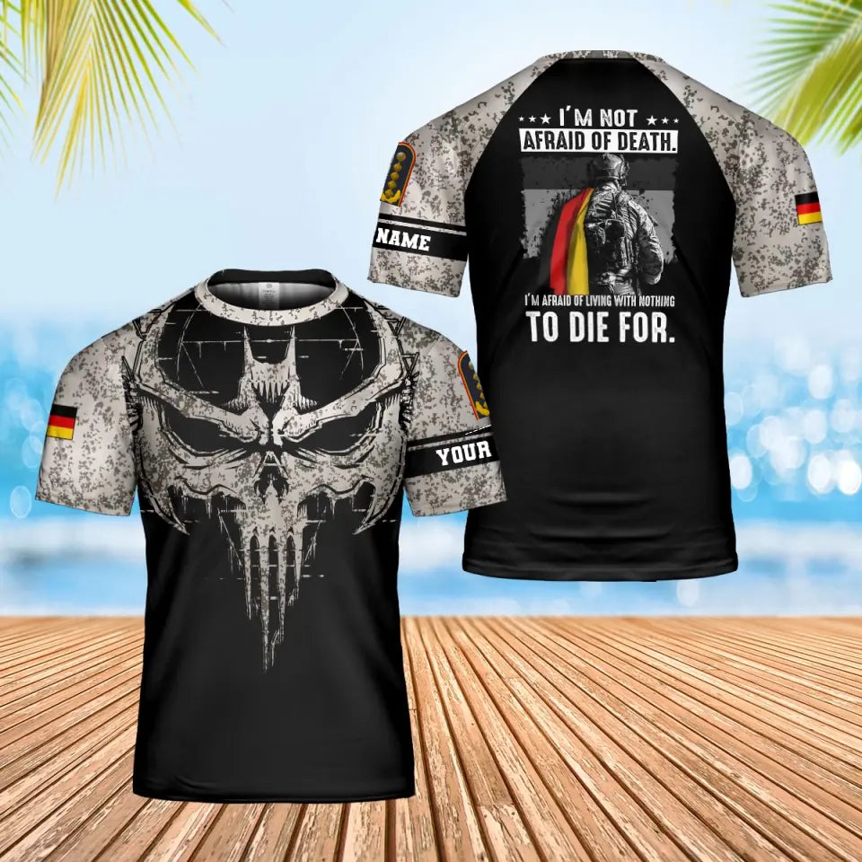 Personalized Germany Soldier/ Veteran Camo With Name And Rank T-Shirt 3D Printed - 1706832001