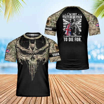 Personalized UK Soldier/ Veteran Camo With Name And Rank T-Shirt 3D Printed - 1707091202