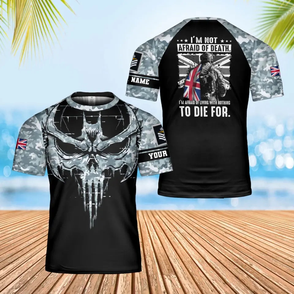 Personalized UK Soldier/ Veteran Camo With Name And Rank T-Shirt 3D Printed - 1707091202