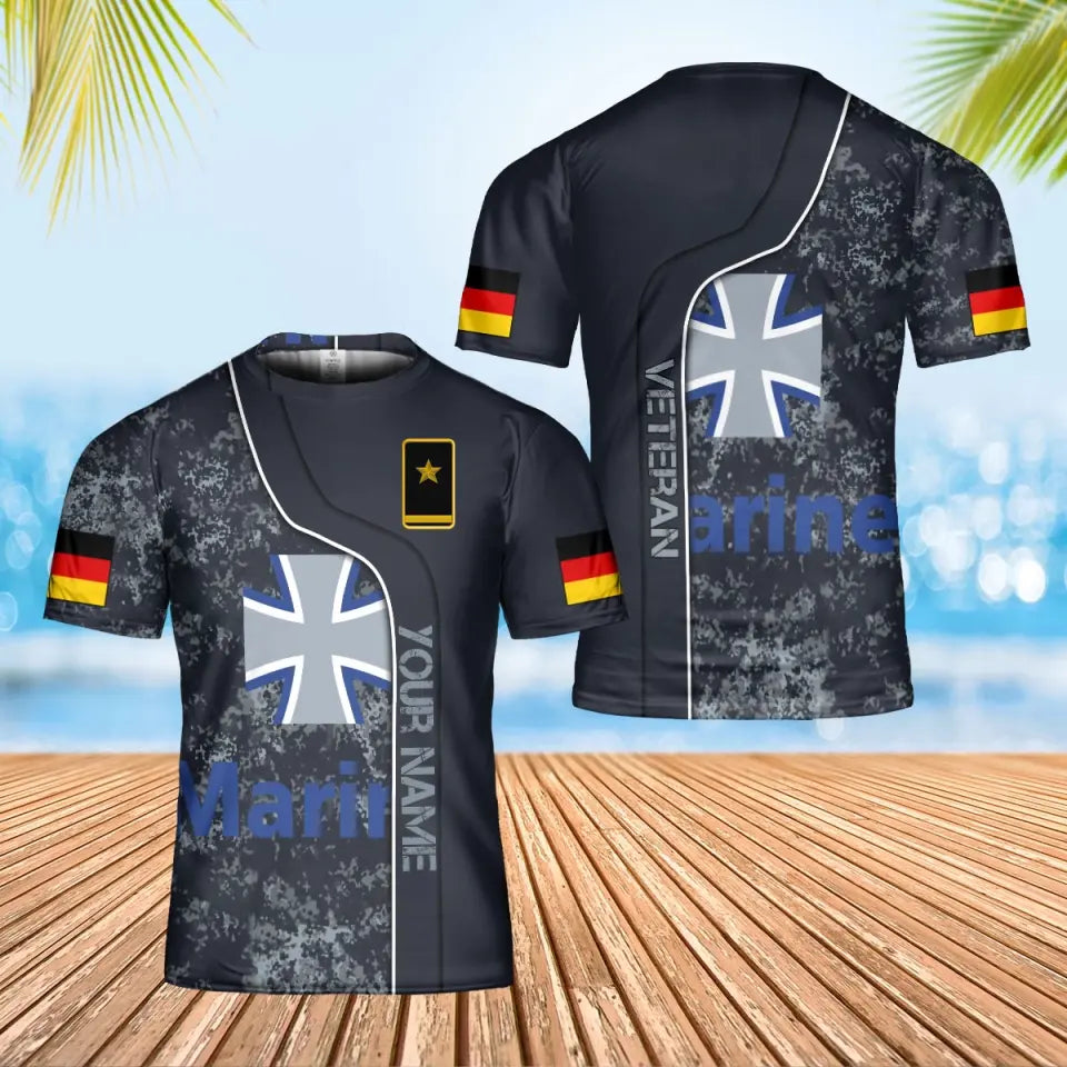 Personalized Germany Soldier/ Veteran Camo With Name And Rank T-Shirt 3D Printed - 17068320