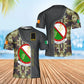 Personalisiertes irisches Soldaten-/Veteranen-T-Shirt im Camouflage-Stil mit Namen und Rang, 3D-Druck – 0502240003