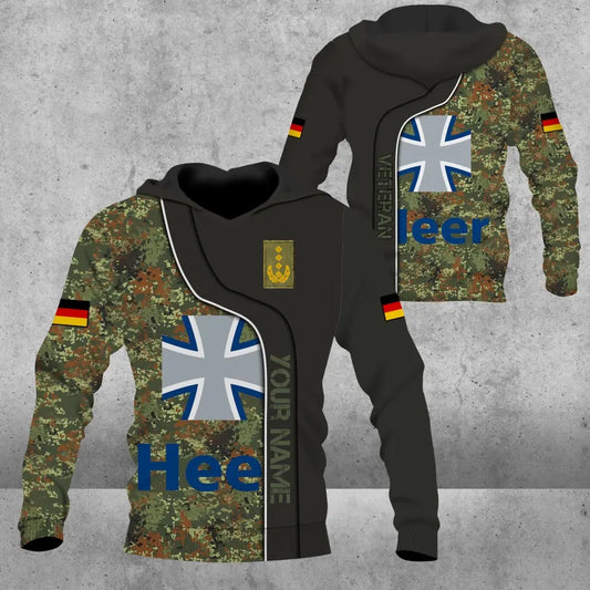 Personalized Germany Soldier/ Veteran Camo With Name And Rank Hoodie 3D Printed - 0809230001