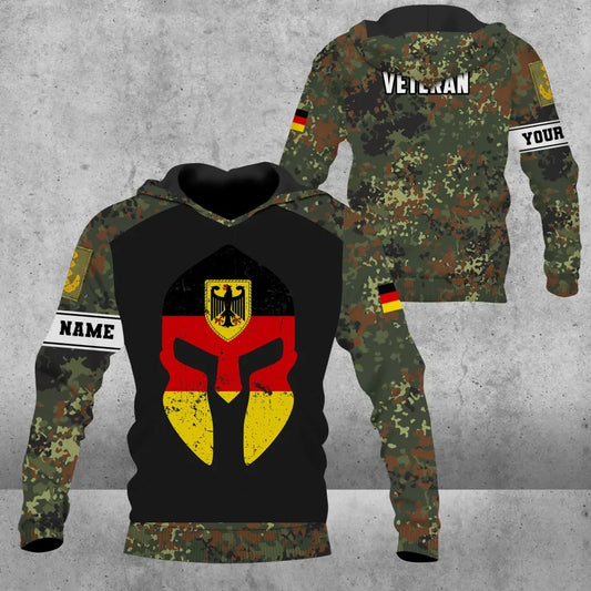 Personalized Germany Soldier/ Veteran Camo With Name And Rank Hoodie 3D Printed - 1109230002