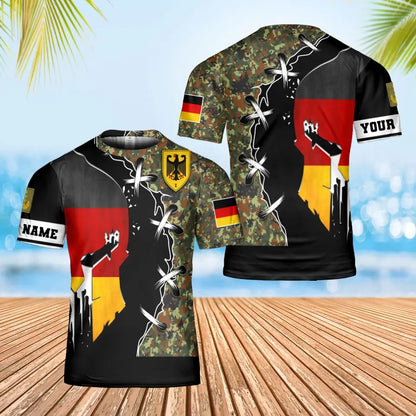 Personalized Germany Soldier/ Veteran Camo With Name And Rank T-Shirt 3D Printed - 1706918402