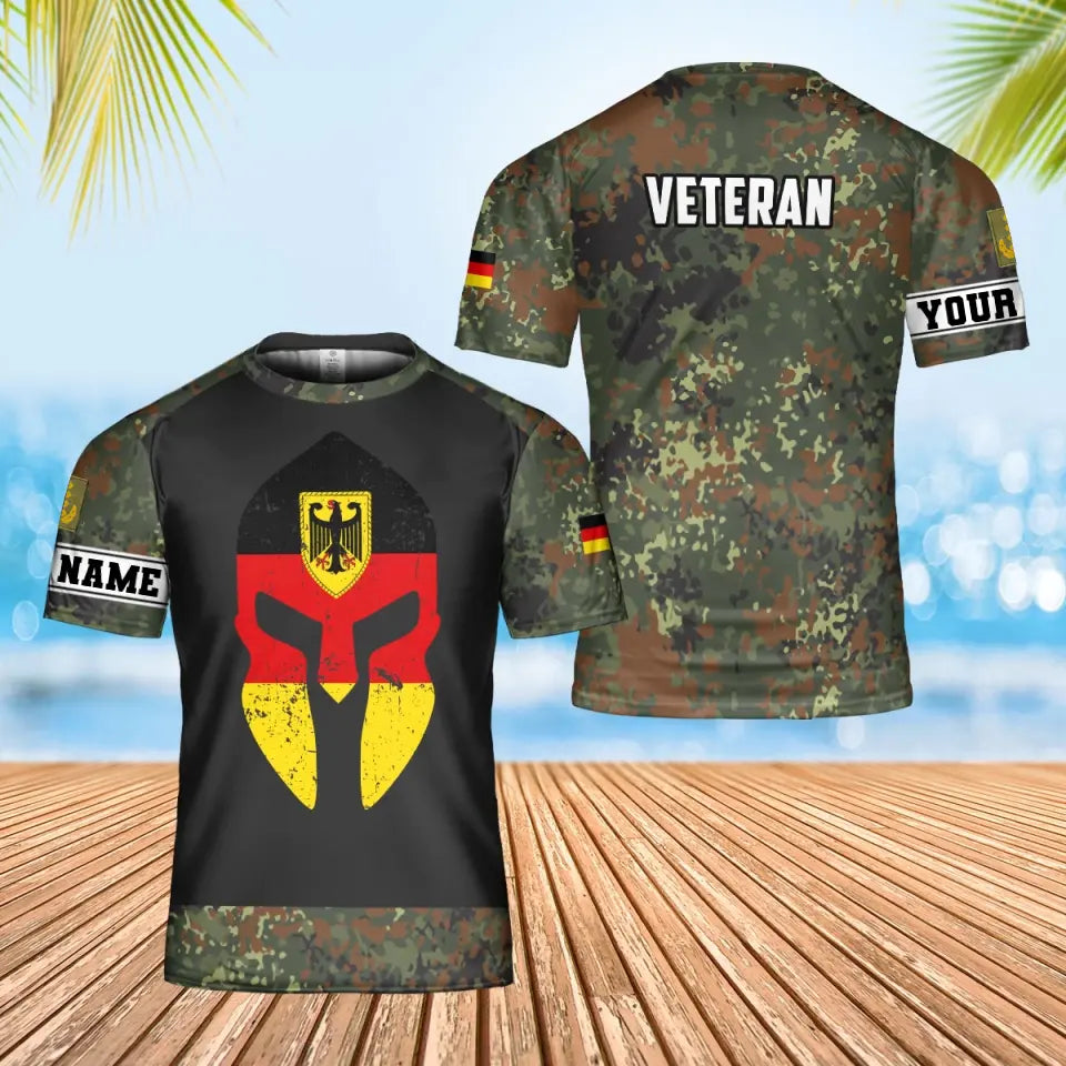 Personalized Germany Soldier/ Veteran Camo With Name And Rank T-Shirt 3D Printed - 1706918401
