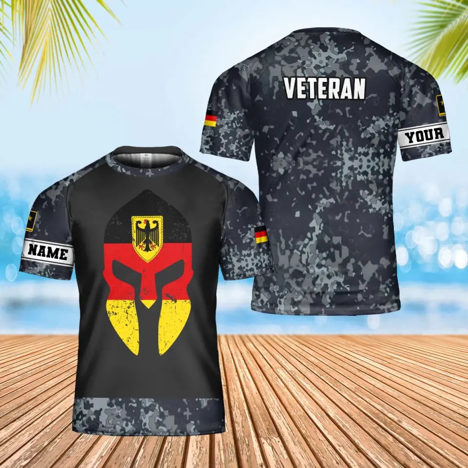 Personalized Germany Soldier/ Veteran Camo With Name And Rank T-Shirt 3D Printed - 1706918401